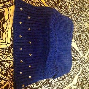 Royal blue Steve Madden studded cowl neck infinity scarf